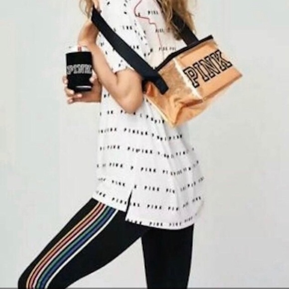 PINK VS Zip-up Cooler Lunch Box Bag with Koozie - Picture 2 of 4